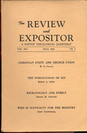 Image for THE REVIEW AND EXPOSITOR, VOL XLI, NO 3, JULY 1944 A Baptist Theological Quarterly