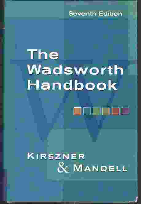 Image for WADSWORTH ENGLISH HANDBOOK AND RESEARCH GUIDE, 7TH EDITION