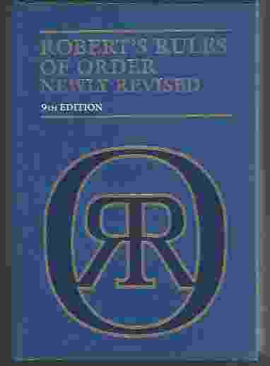 Image for ROBERT'S RULES OF ORDER NEWLY REVISED, 9th edition