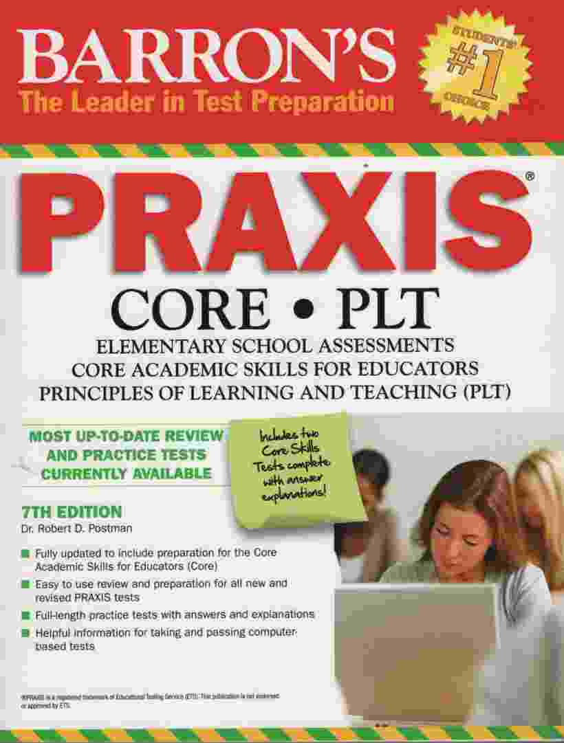 Image for BARRON'S PRAXIS, 7TH EDITION Core/plt Elementary School Assessments
